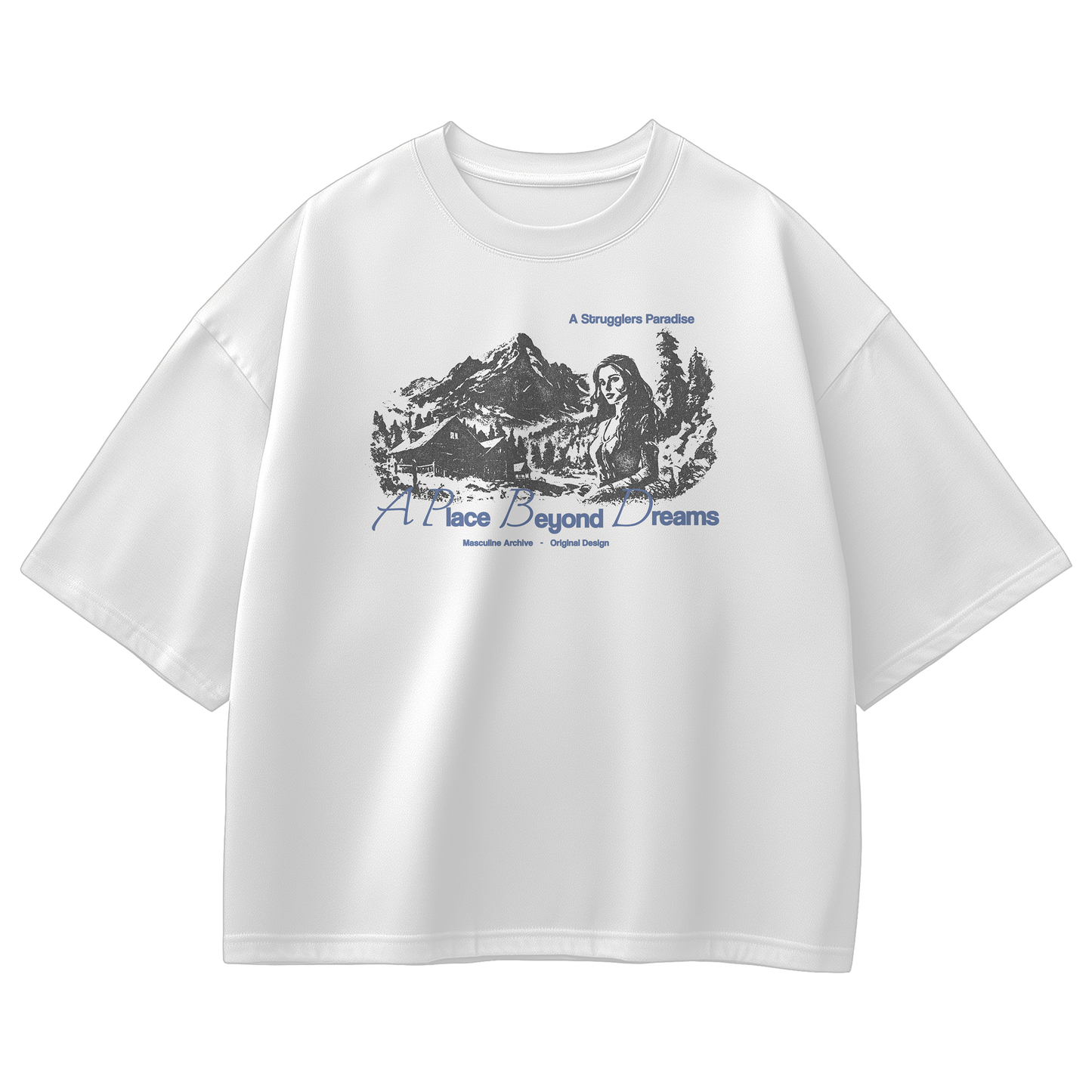A PLACE BEYOND DREAMS OVERSIZED WHITE T-SHIRT