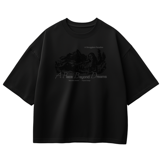 A PLACE BEYOND DREAMS OVERSIZED BLACK T-SHIRT
