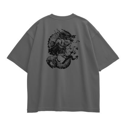 CONQUEST OF THE DRAGON OVERSIZED GREY T-SHIRT