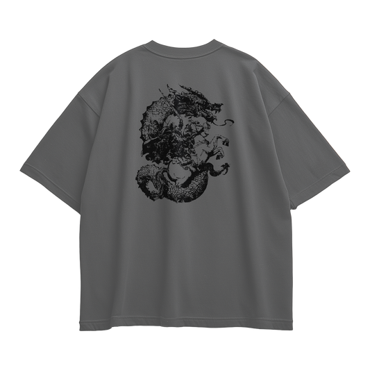 CONQUEST OF THE DRAGON OVERSIZED GREY T-SHIRT